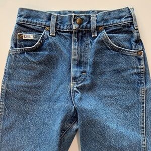 Lee - vintage medium wash tapered denim jeans, 8 regular